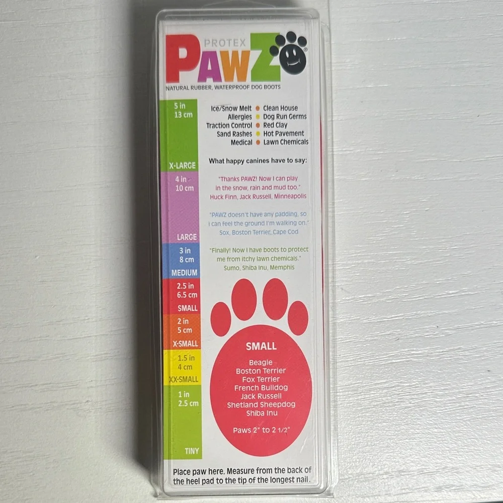 PAWZ Vibrant Red Dog Boots NWT set of 12 size small